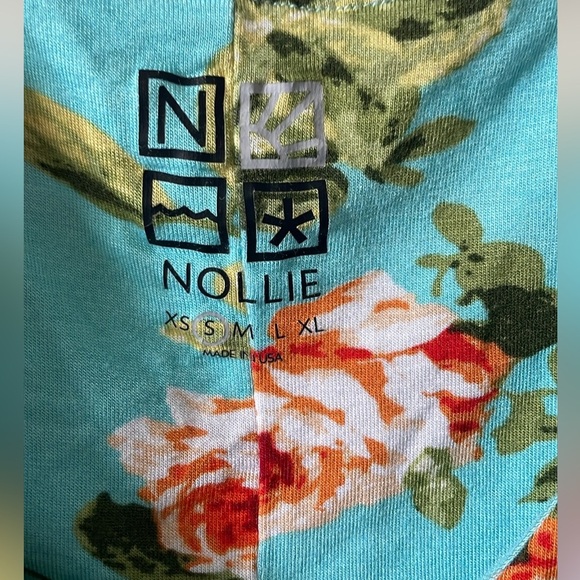 Nollie Women’s Floral Boho Blue Spaghetti Strap CropTop - Size Small - Picture 2 of 8